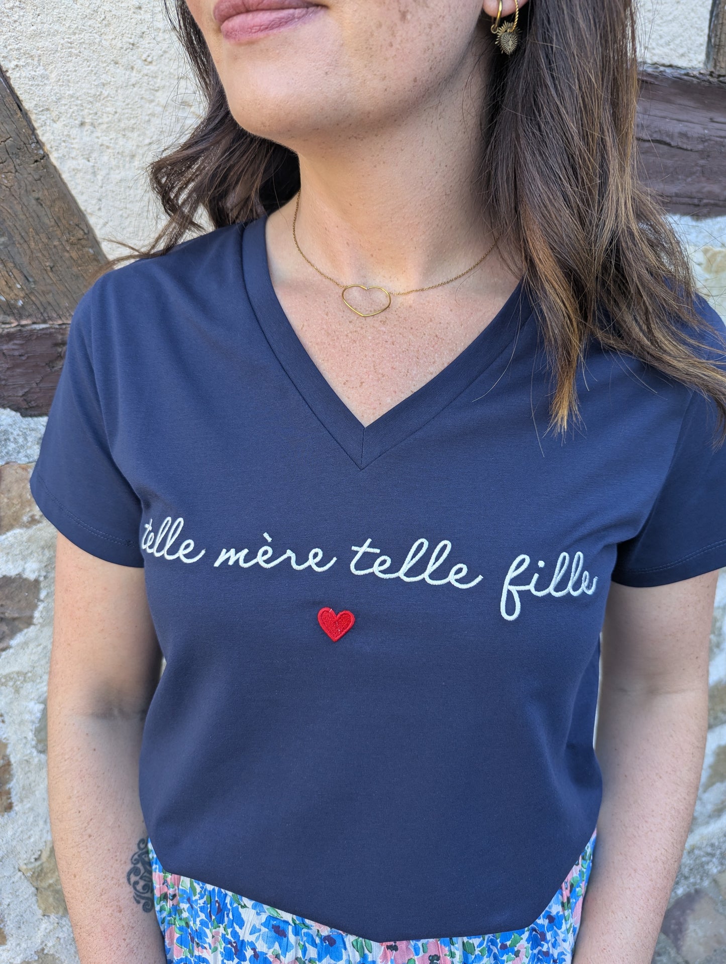 T-shirt TELLE MERE (marine/blanc)