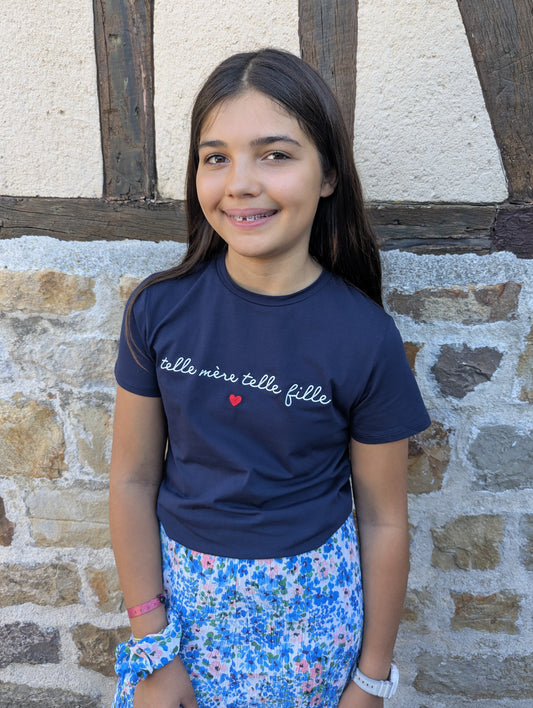 T-shirt TELLE FILLE (marine/blanc)