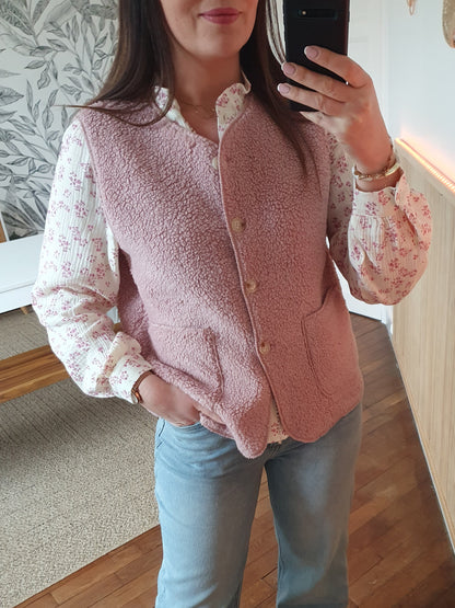 Gilet sans manche QUIMPER (rose poudré)
