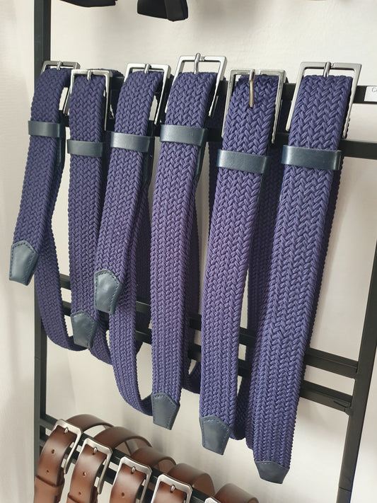 Ceinture en cuir véritable couleur bleu marine pour homme