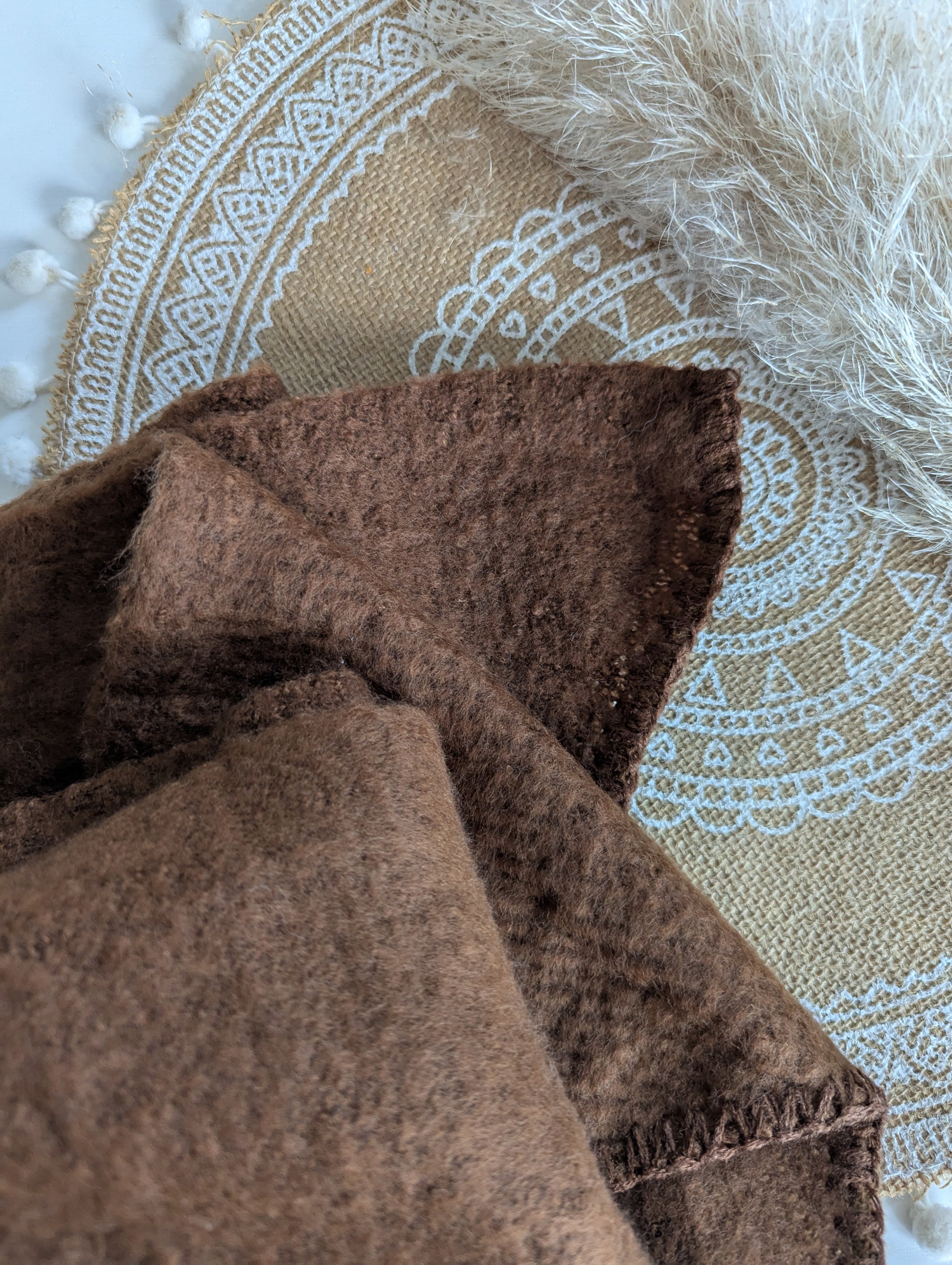 Echarpe épaisse marron chocolat unie femme