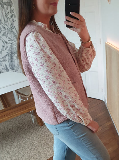 Gilet sans manche QUIMPER (rose poudré)