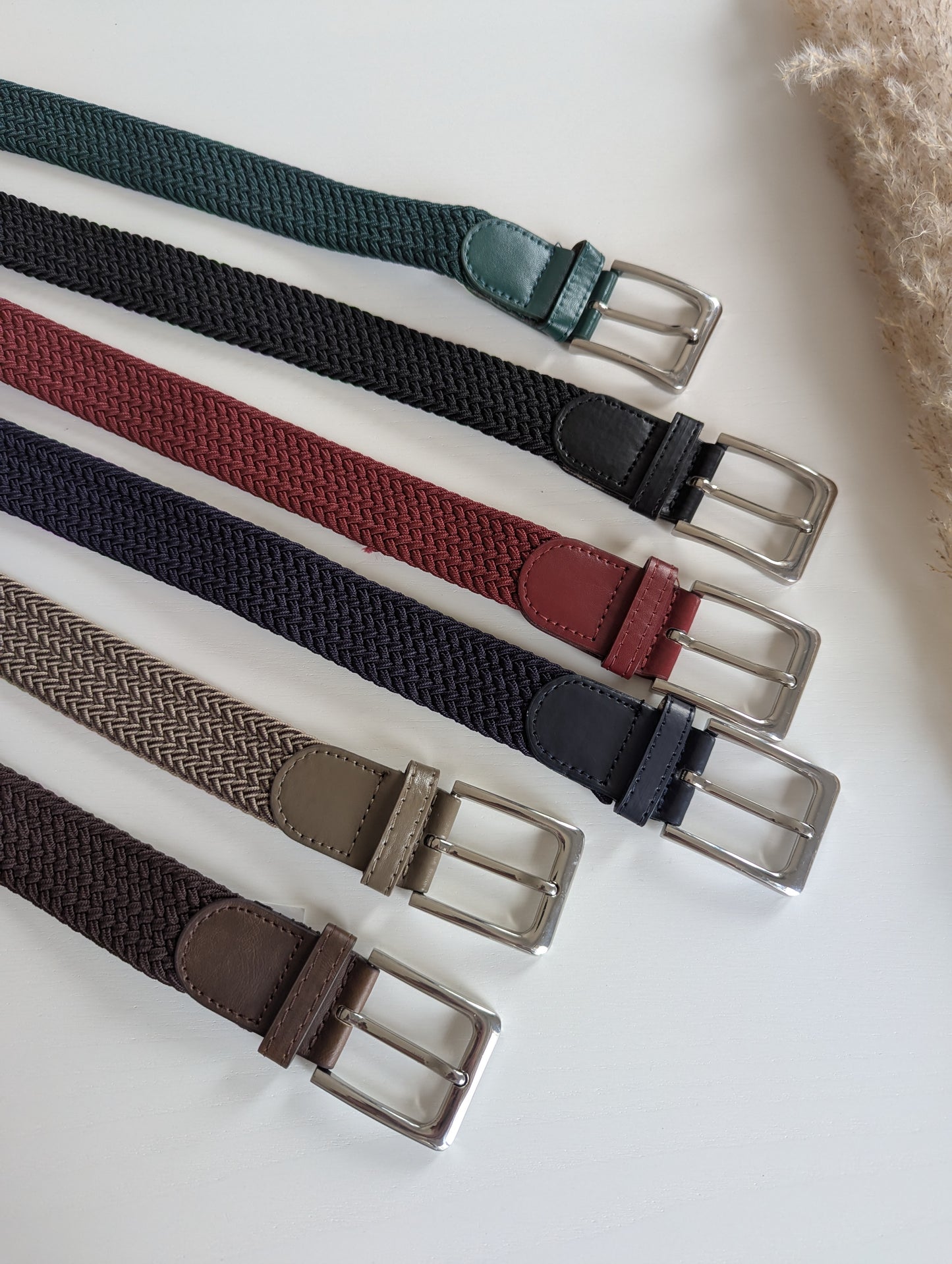 Ceinture tressée taille unique pour femme boucle argentée