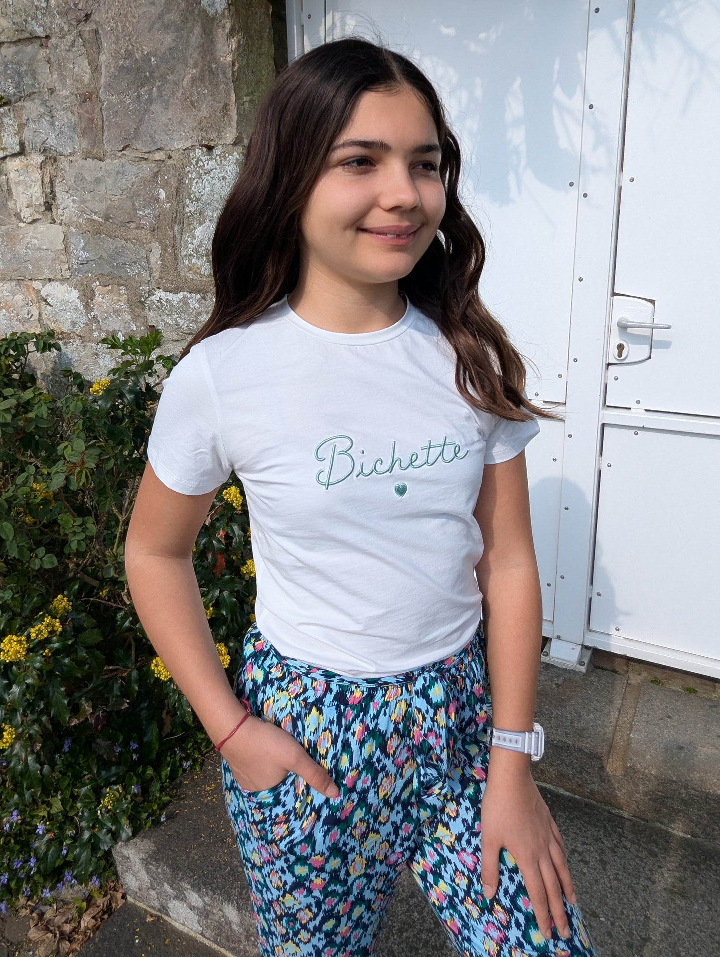 T-shirt BICHETTE (blanc/vert d'eau)