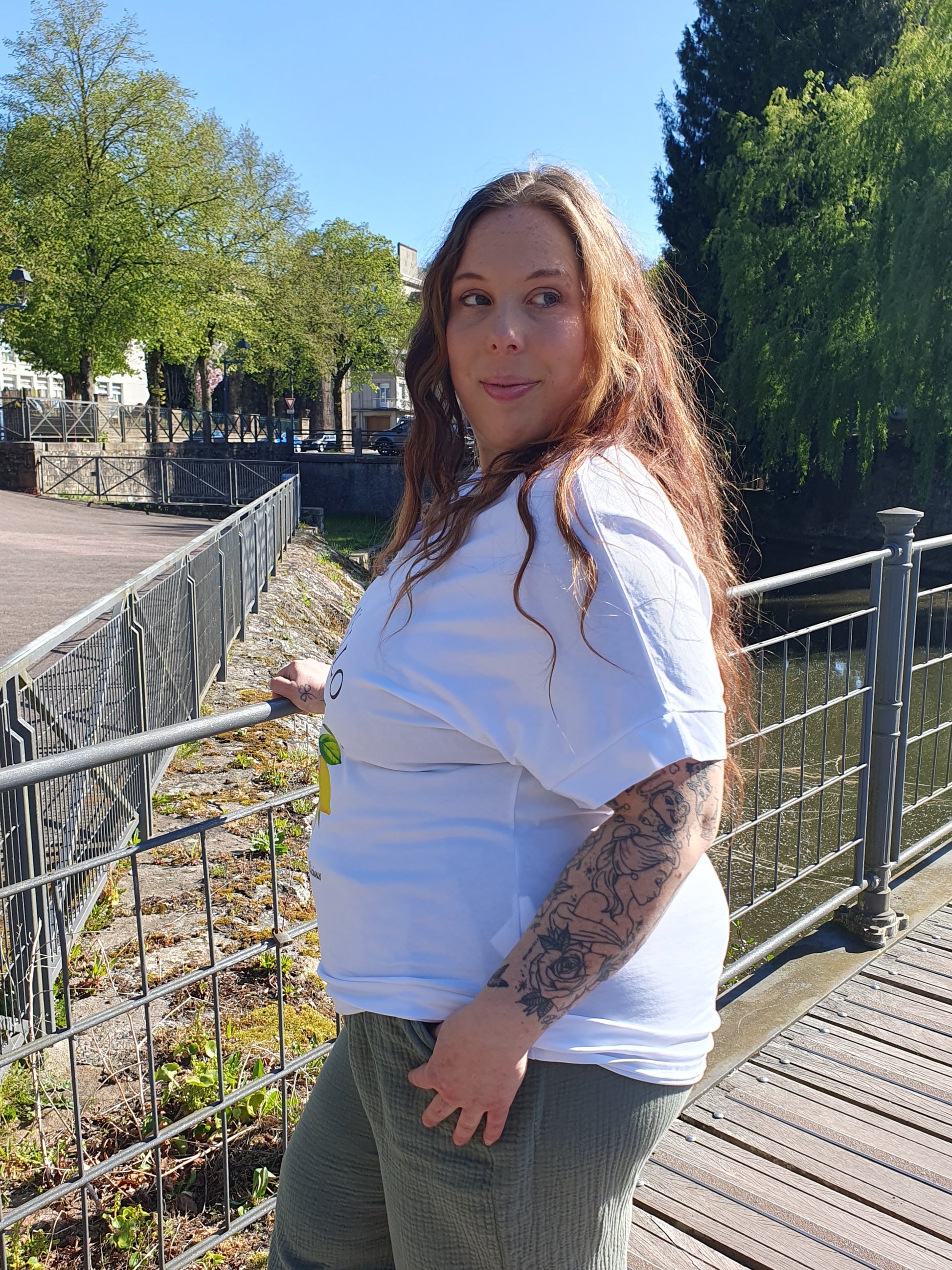 T-shirt limoncello blanc et jaune citrons grande taille