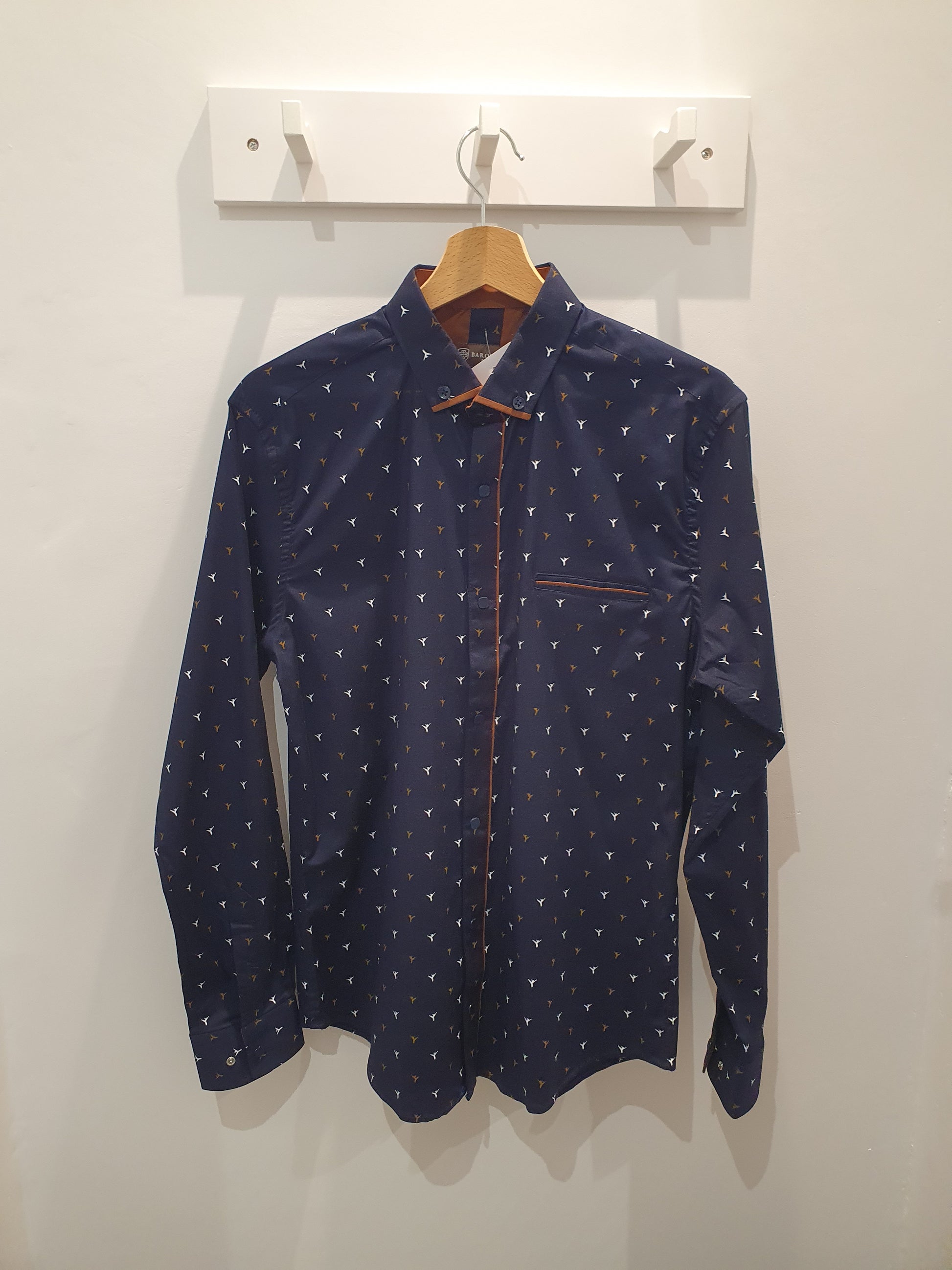 Chemise bleu marine à motifs homme tendance