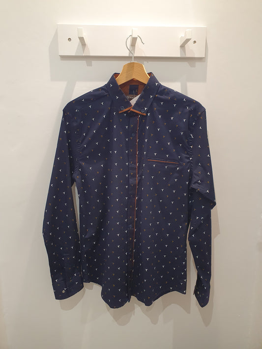 Chemise bleu marine à motifs homme tendance