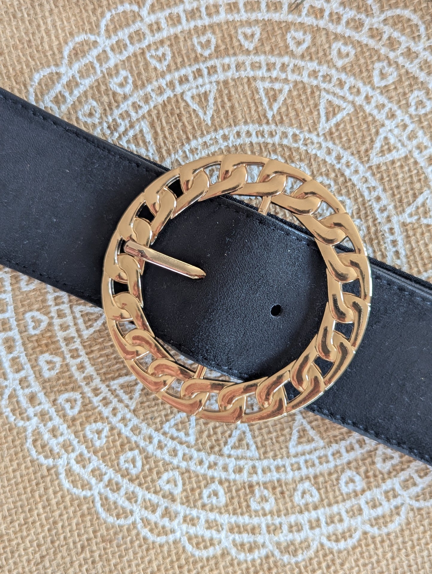 Ceinture noire élastique grande taille femme réglable