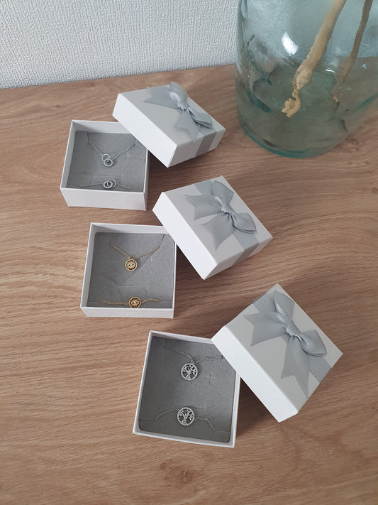 Coffret cadeau collier bracelet acier inoxydable doré argent