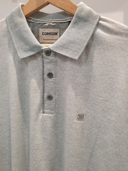 Polo vert d'eau pastel stretch coupe cintrée pour homme