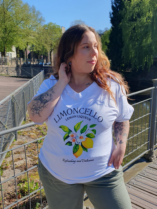 T-shirt limoncello blanc et jaune citrons grande taille