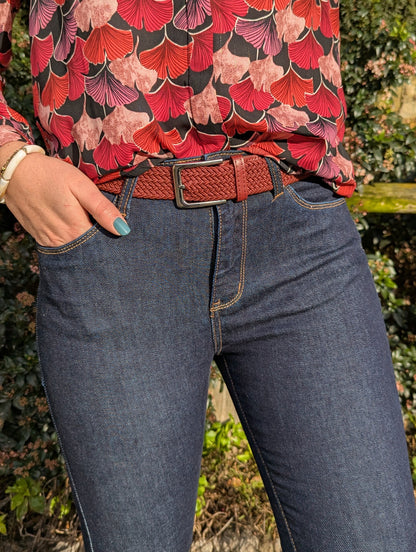 Ceinture tressée taille unique pour femme boucle argentée