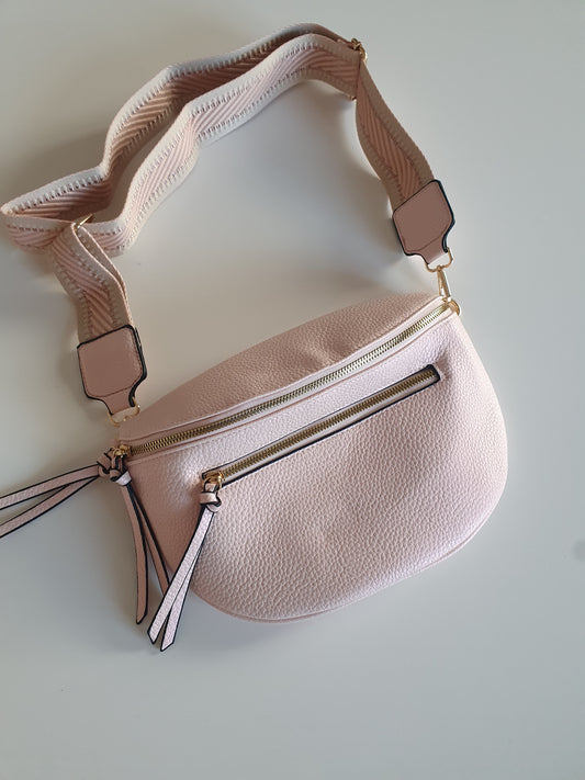 Ceinture banane rose clair bandoulière réglable pour femme
