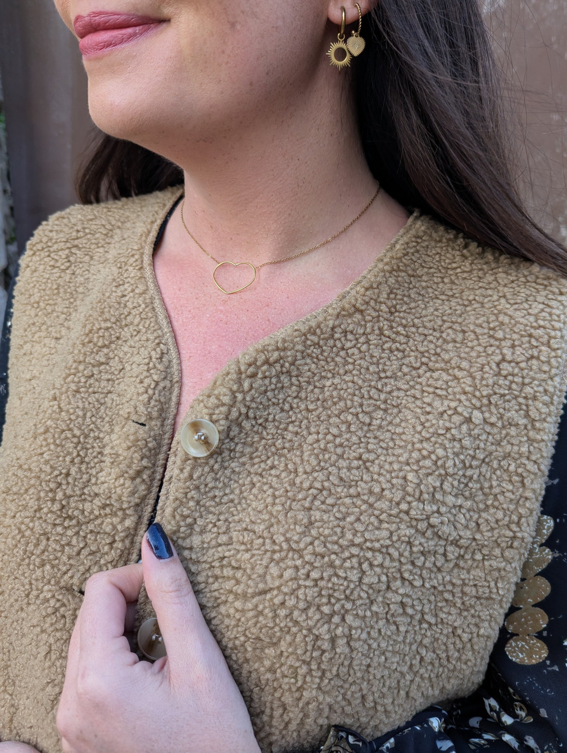 Gilet moumoute camel femme sans manches