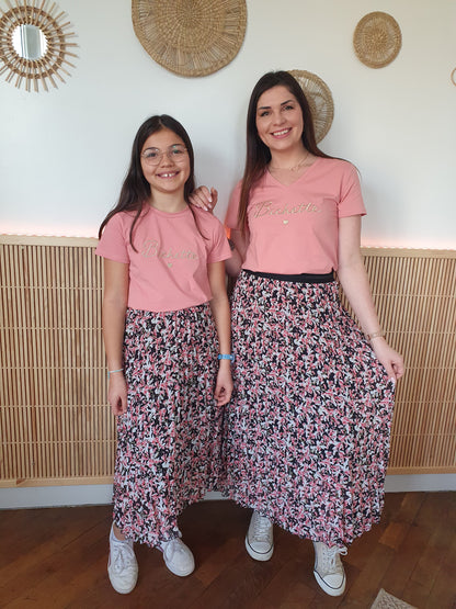 Jupe VIENNE rose (motifs)