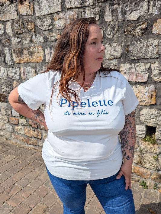 T-shirt PIPELETTE Curvy (blanc/bleu)