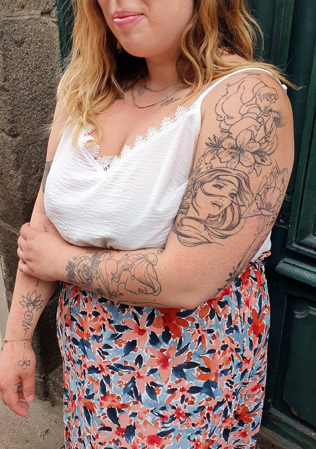 Top débardeur à bretelles blanc dentelle grande taille