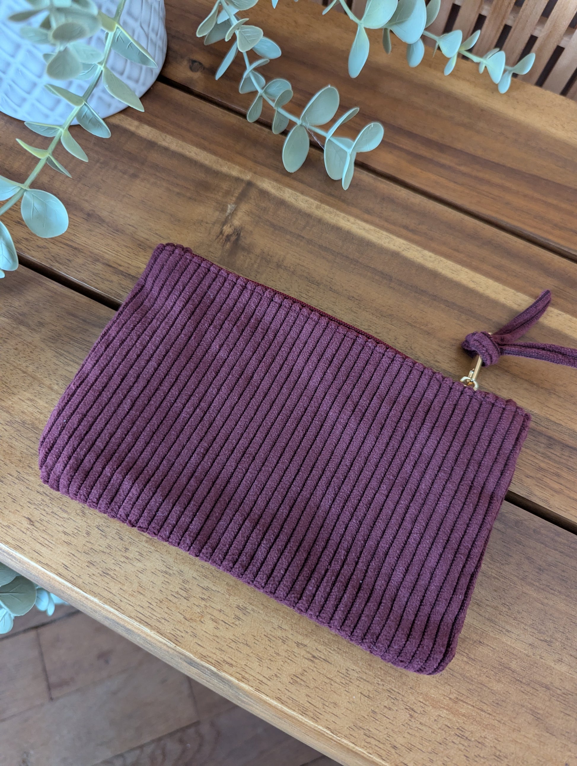 Pochette en velours côtelé Mamie chérie idée cadeau