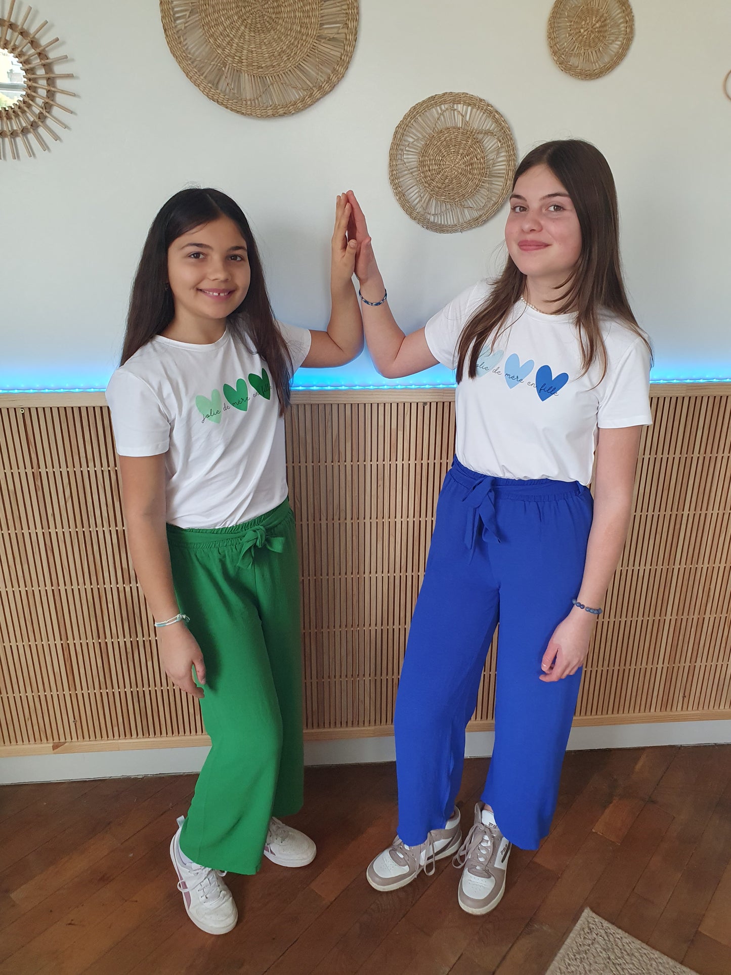 T-shirt TELLE FILLE (cœurs/vert)