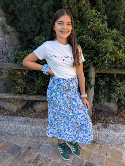 T-shirt TELLE FILLE (blanc/bleu)