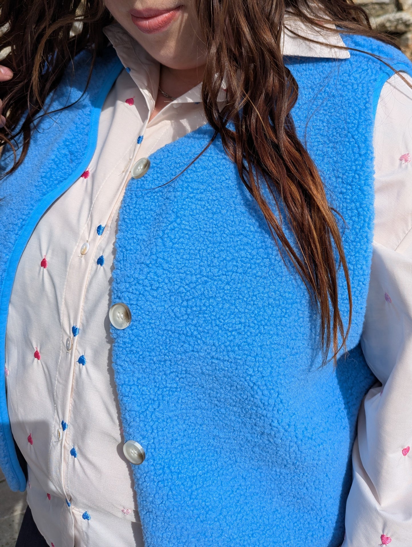 Gilet QUIMPER Curvy (bleu clair)