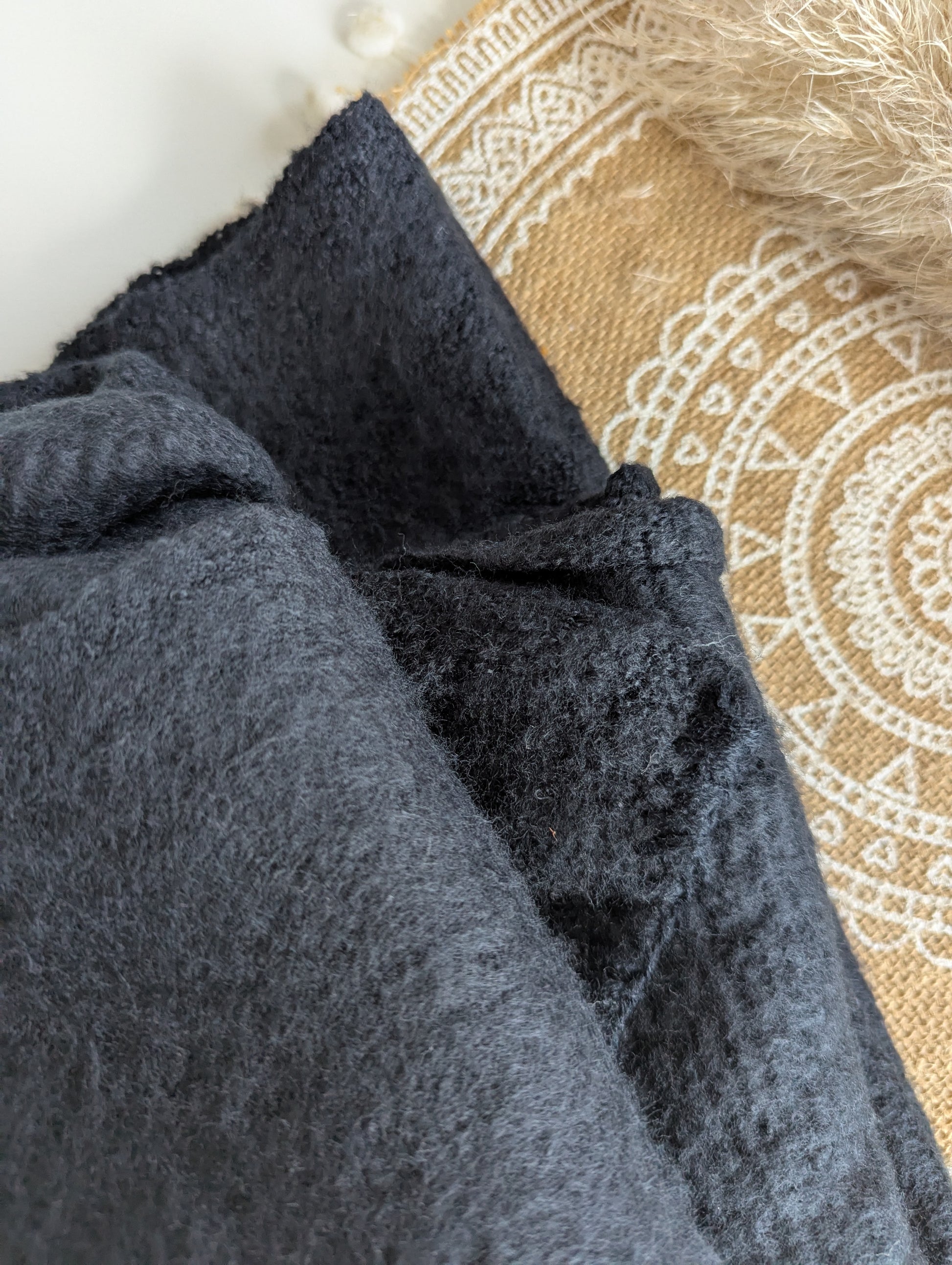 Echarpe épaisse noir uni pour femme en laine