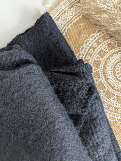 Echarpe épaisse noir uni pour femme en laine