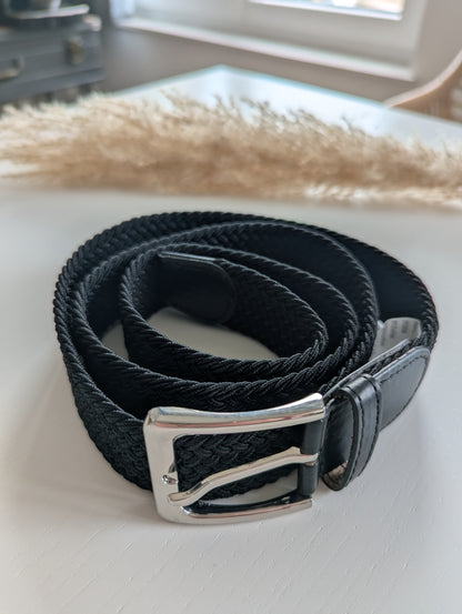 Ceinture tressée taille unique pour femme boucle argentée