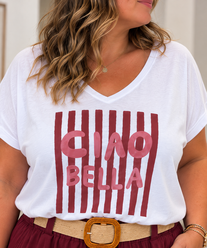 T-shirt CIAO BELLA (bordeaux)