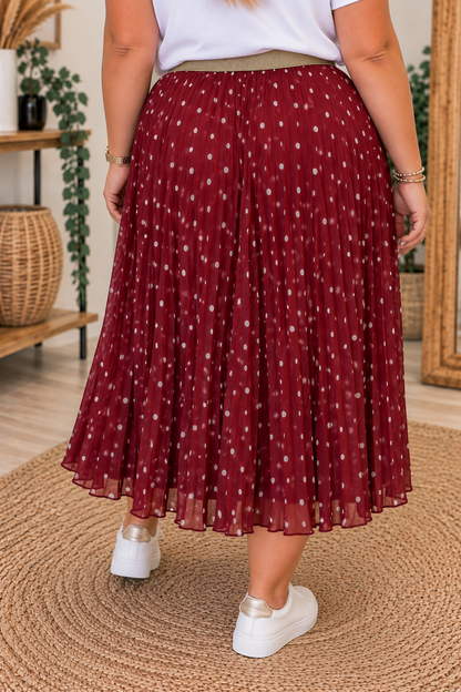 Jupe VIENNE Curvy (pois/bordeaux)
