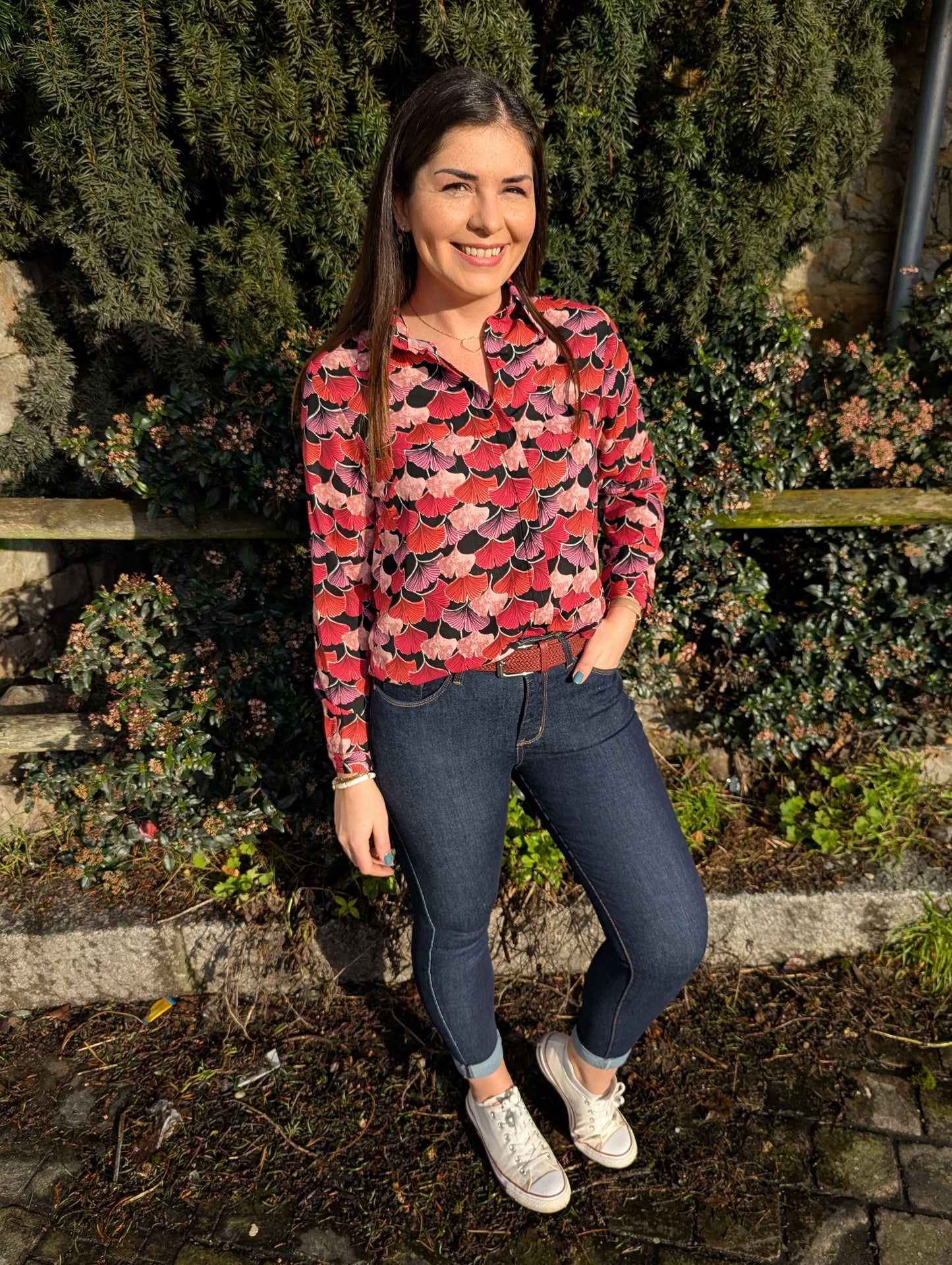 Jean bleu foncé brut taille haute slim stretch femme