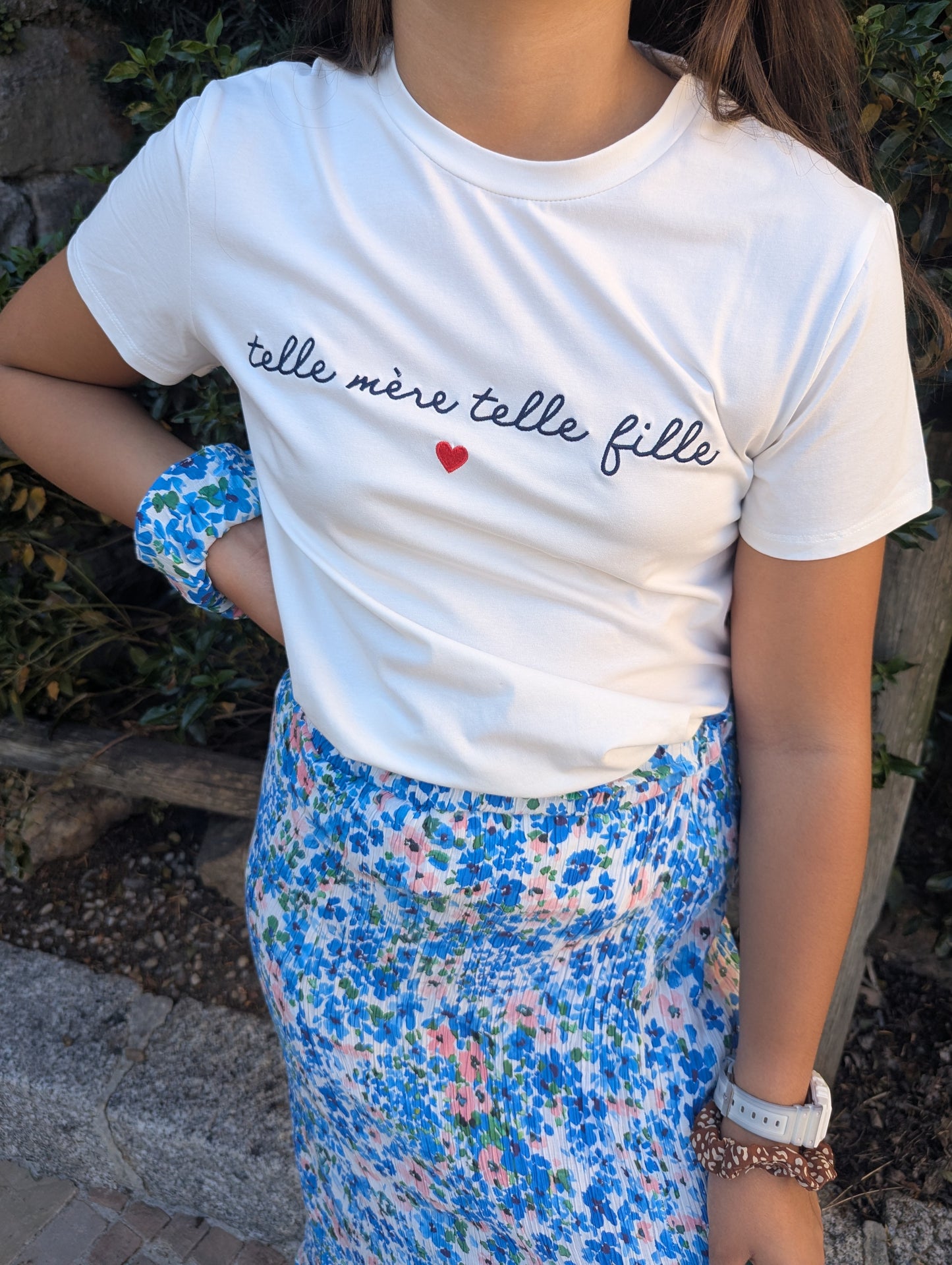 T-shirt TELLE FILLE (blanc/bleu)