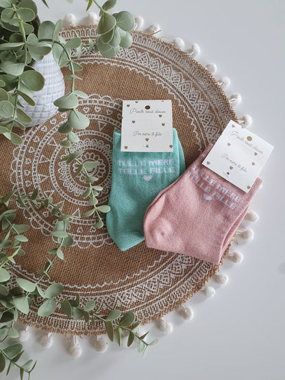 Paire de chaussettes femme paillettes telle mère telle fille