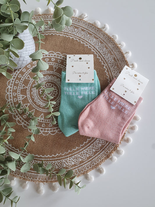 Paire de chaussettes femme paillettes telle mère telle fille