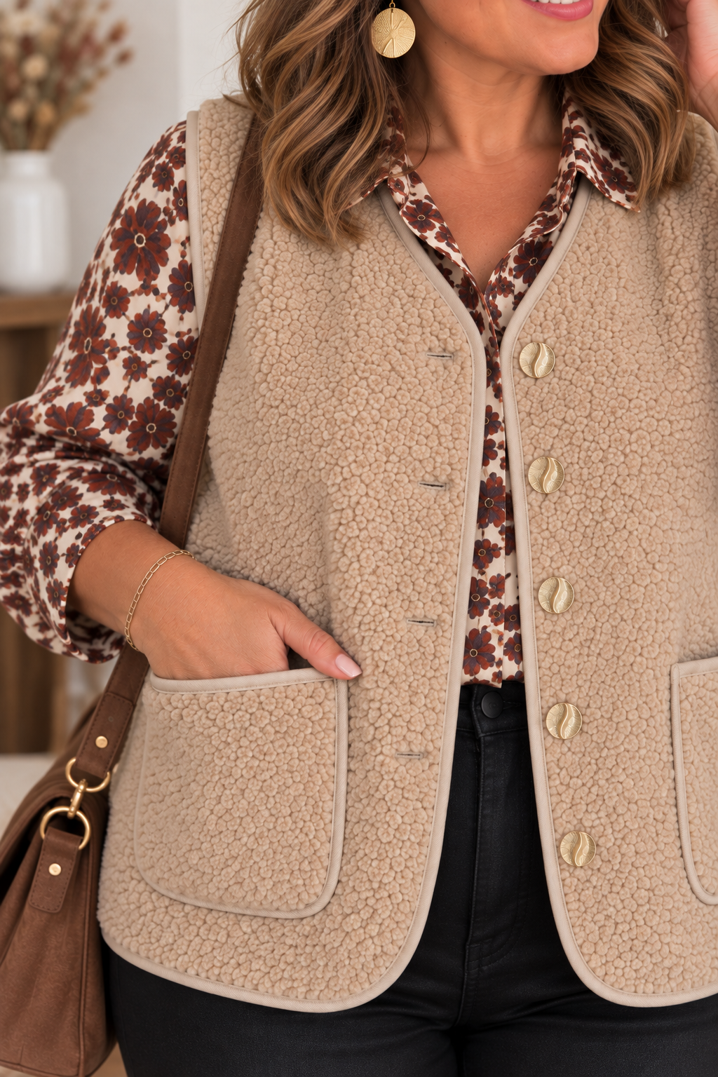 Gilet QUIMPER Curvy (beige)