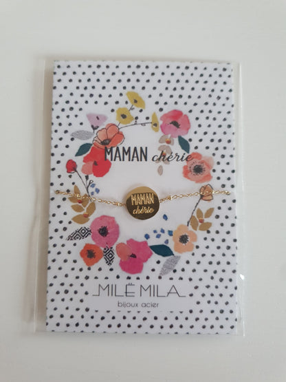 Bracelet maman pour fête des mères idée cadeau avec carte