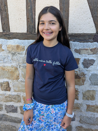 T-shirt TELLE FILLE (marine/blanc)