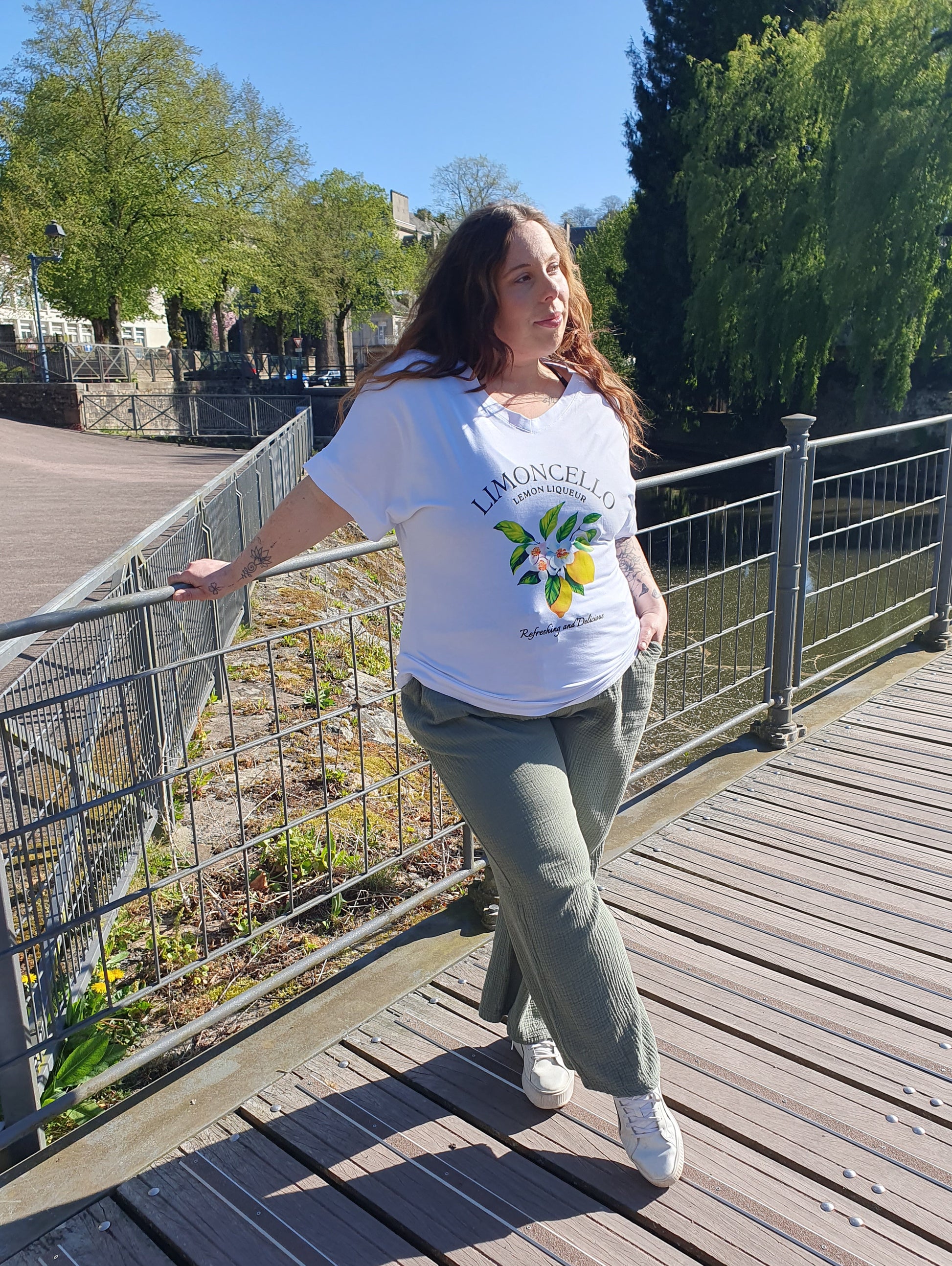 T-shirt limoncello blanc et jaune citrons grande taille