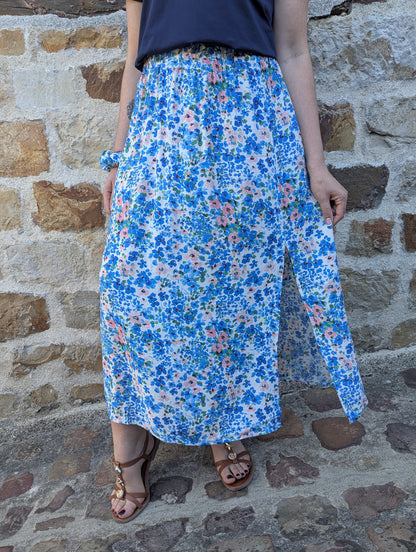 Jupe + chouchou DIJON (bleu)
