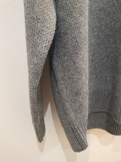 Pull gris hiver homme col polo en V tendance casual chic