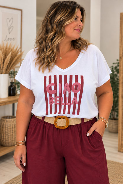 T-shirt CIAO BELLA (bordeaux)