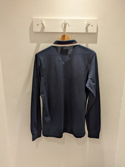 Polo manches longues marine sport pour homme tendance