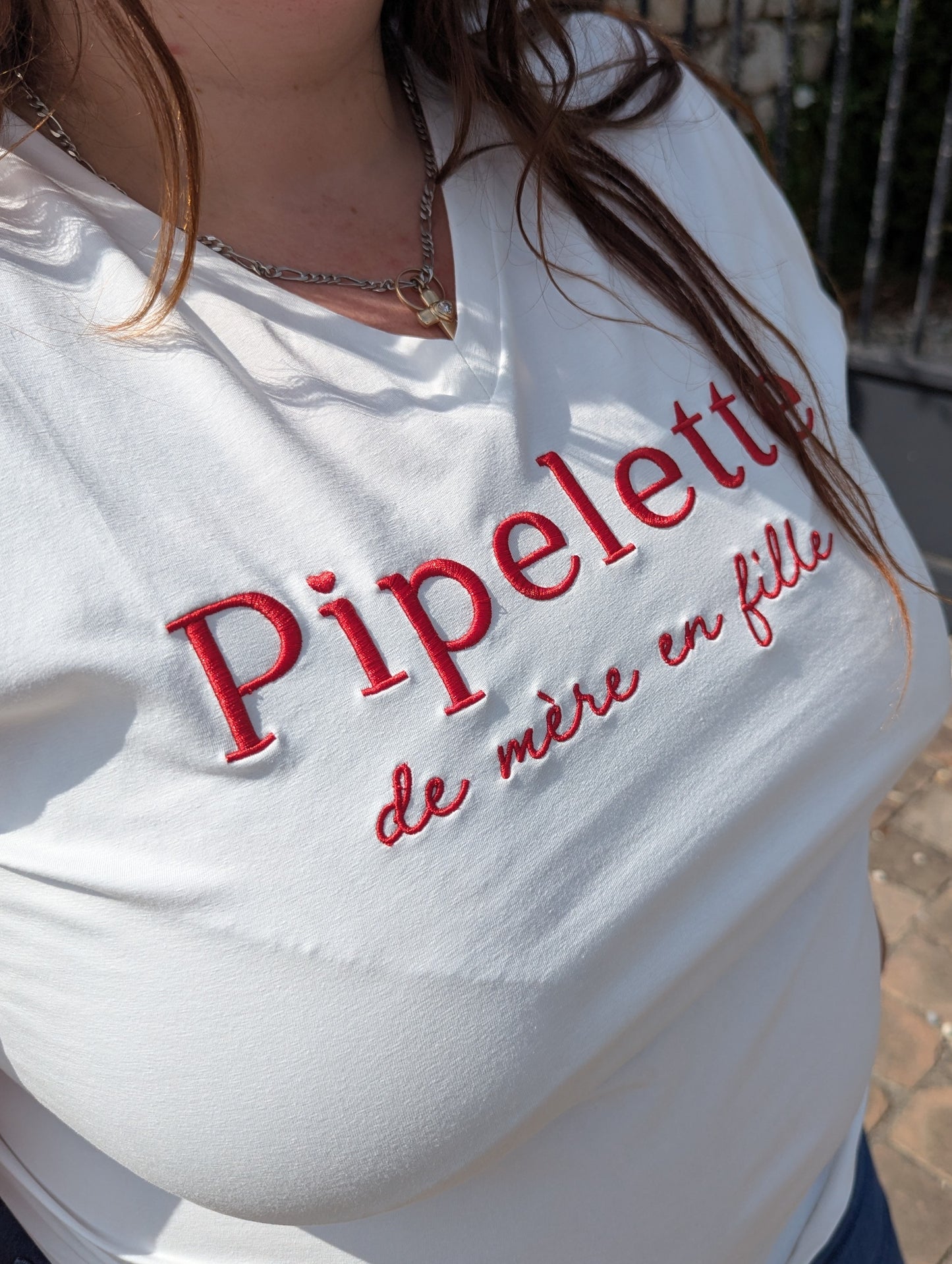 T-shirt PIPELETTE Curvy (blanc/rouge)