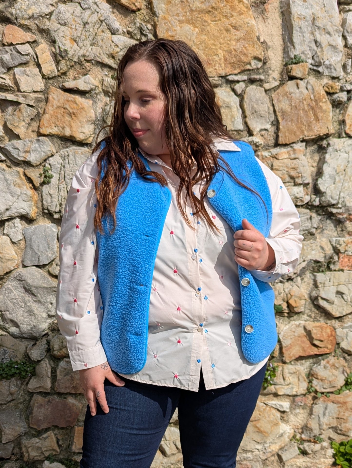 Gilet QUIMPER Curvy (bleu clair)