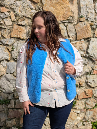 Gilet QUIMPER Curvy (bleu clair)