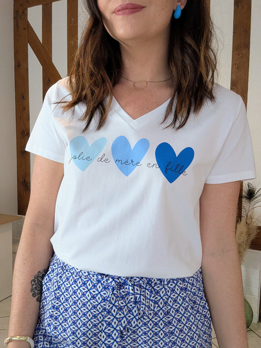 T-shirt JOLIE MÈRE (blanc/bleu)