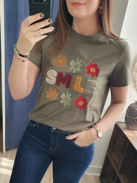 T-shirt SMILE (kaki)