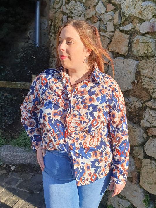 Chemise fluide motif peinture aquarelle grande taille femme