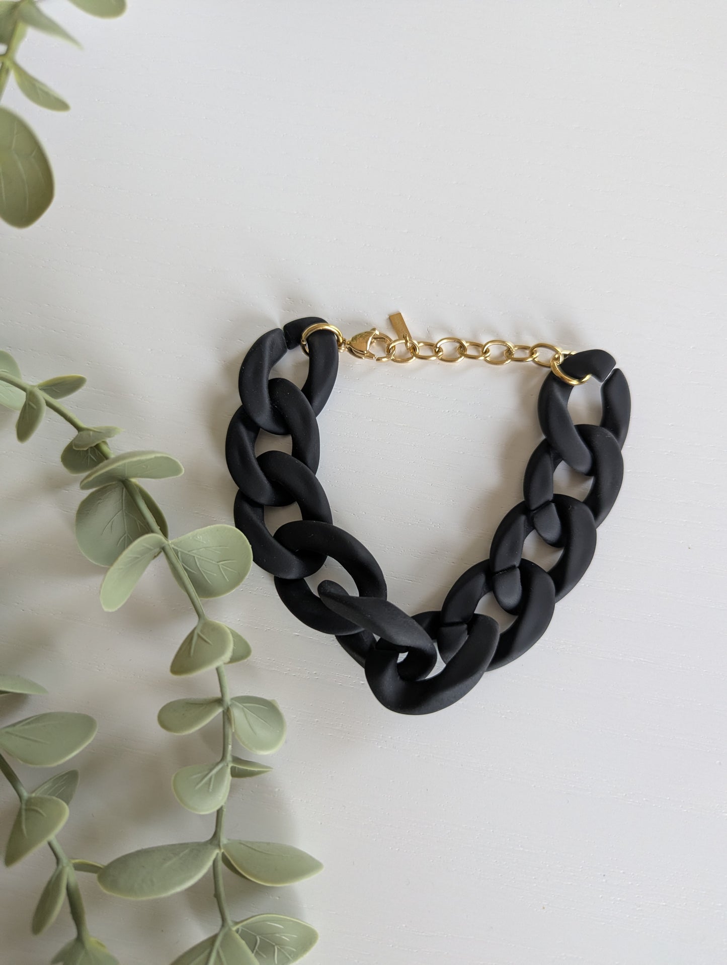 Bracelet grosses mailles en résine mat bijoux femme