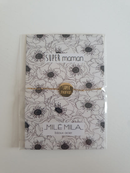 Bracelet maman pour fête des mères idée cadeau avec carte